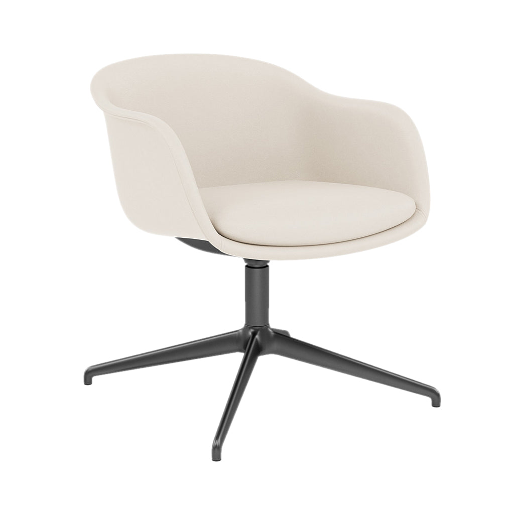 Fiber Conference Armchair: Swivel Base + Recycled Shell + Anthracite Black