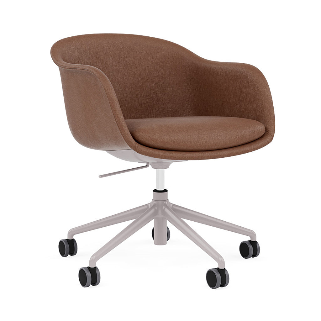 Fiber Conference Armchair: Swivel Base with Castors + Gaslift + Tilt + Grey