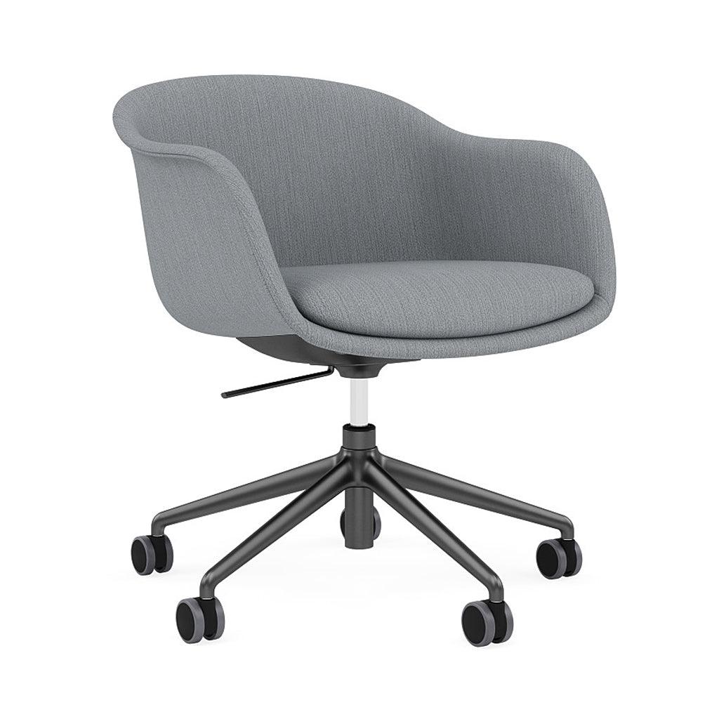 Fiber Conference Armchair: Swivel Base with Castors + Gaslift + Tilt + Anthracite Black