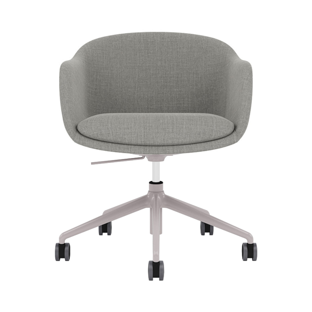 Fiber Conference Armchair: Swivel Base with Castors + Gaslift + Tilt + Recycled Shell + Grey 