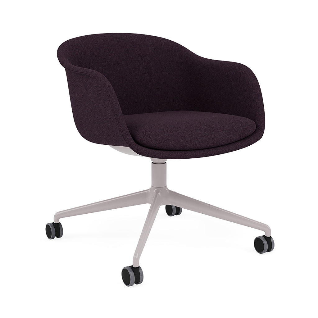 Fiber Conference Armchair: Swivel Base with Castors + Recycled Shell + Grey