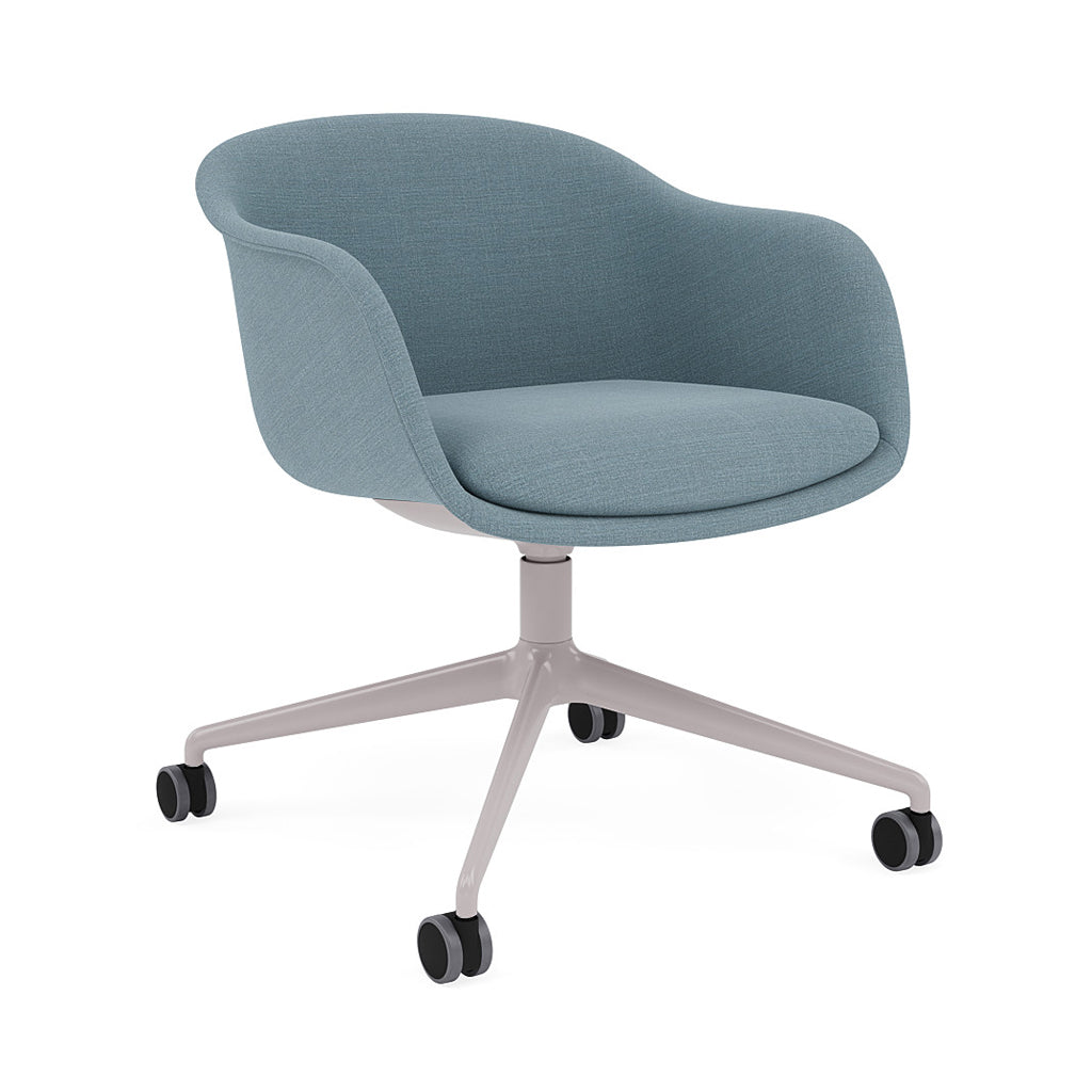 Fiber Conference Armchair: Swivel Base with Castors + Recycled Shell + Grey