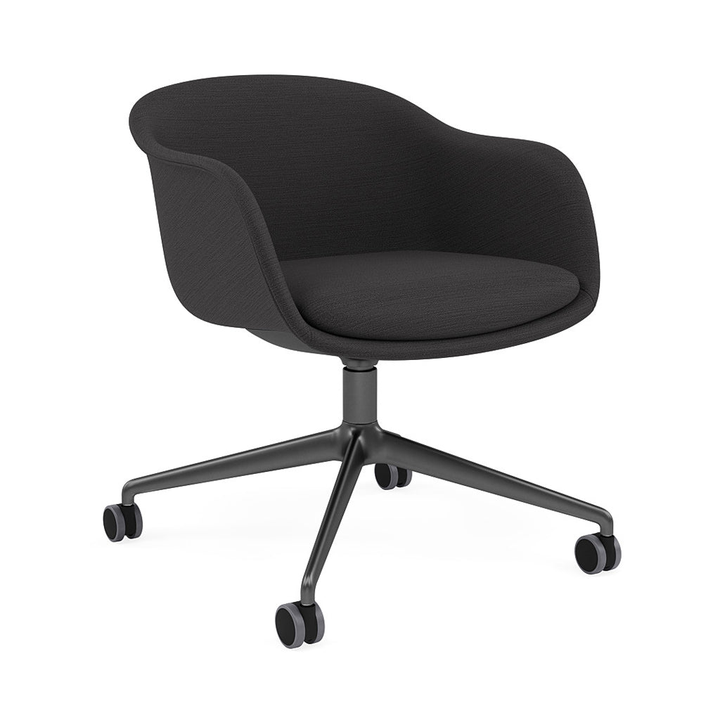 Fiber Conference Armchair: Swivel Base with Castors + Recycled Shell + Anthracite Black