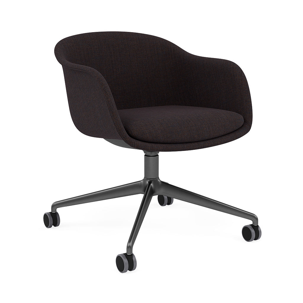 Fiber Conference Armchair: Swivel Base with Castors + Recycled Shell + Anthracite Black