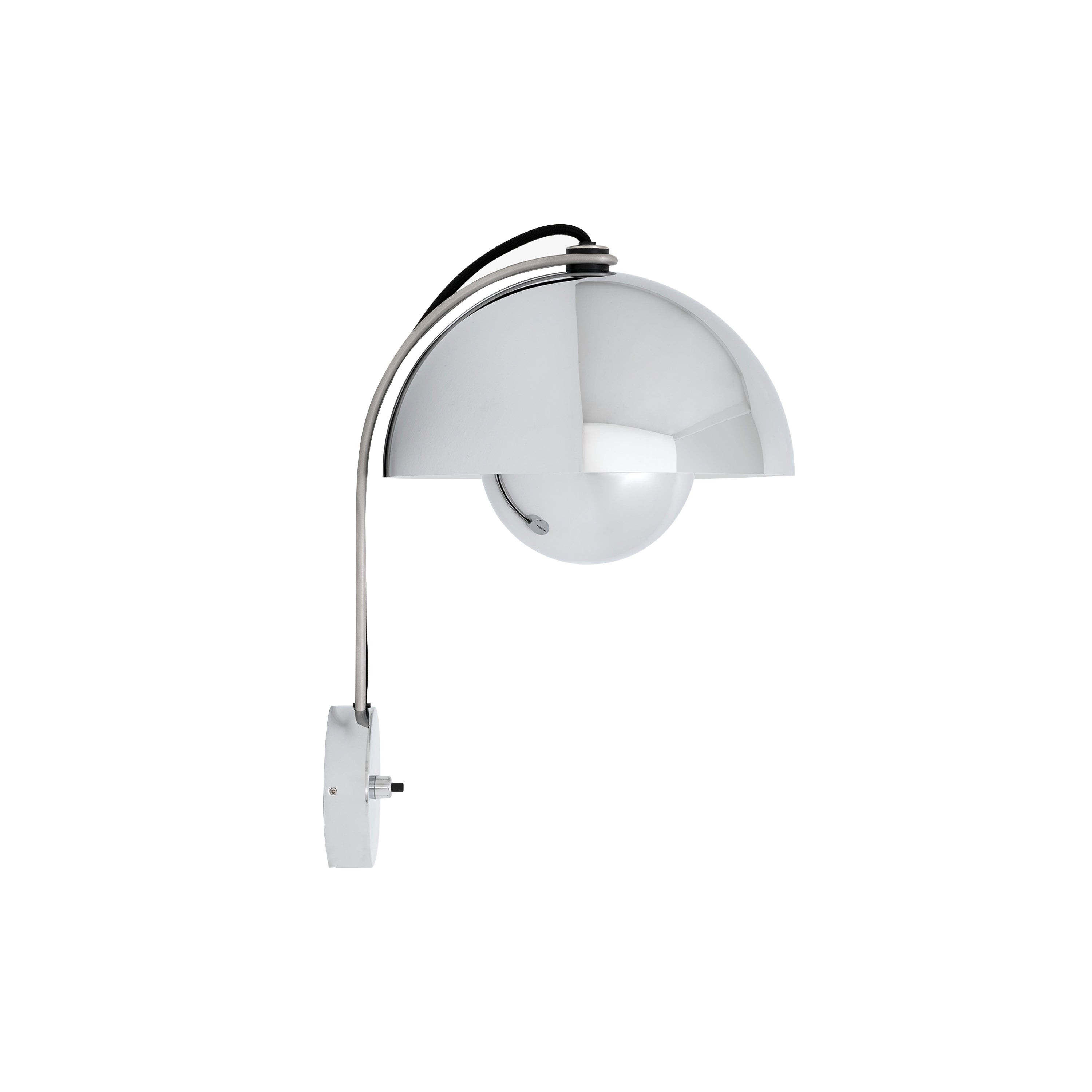 Flowerpot Wall Lamp VP8: Chrome-Plated