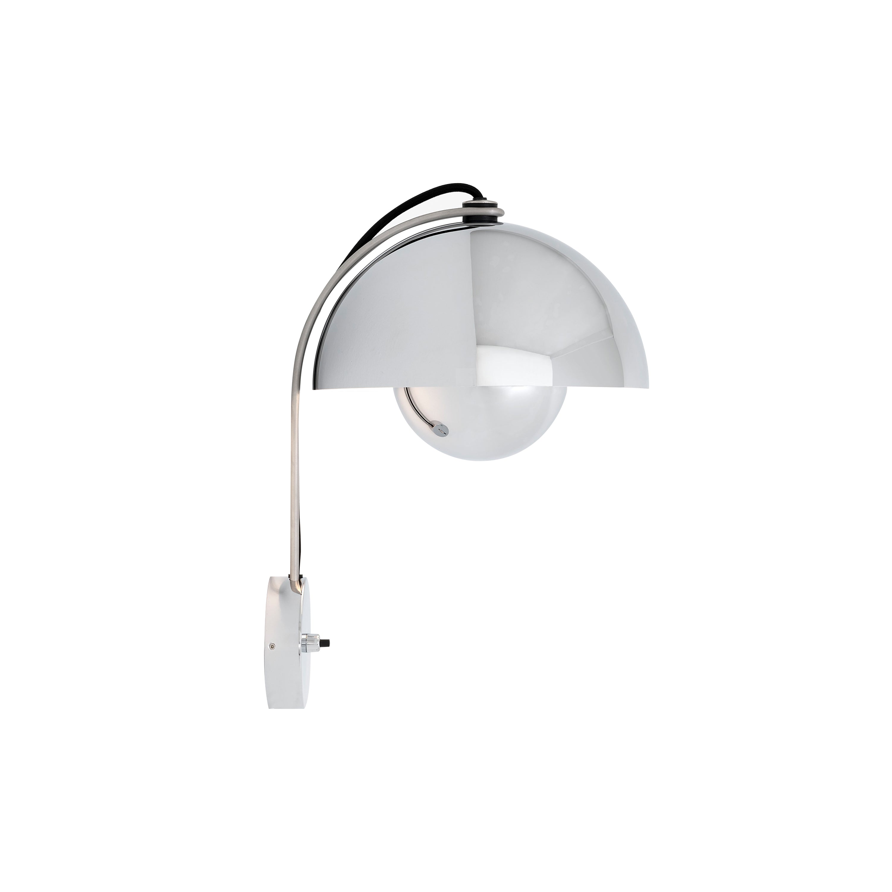 Flowerpot Wall Lamp VP8: Chrome-Plated