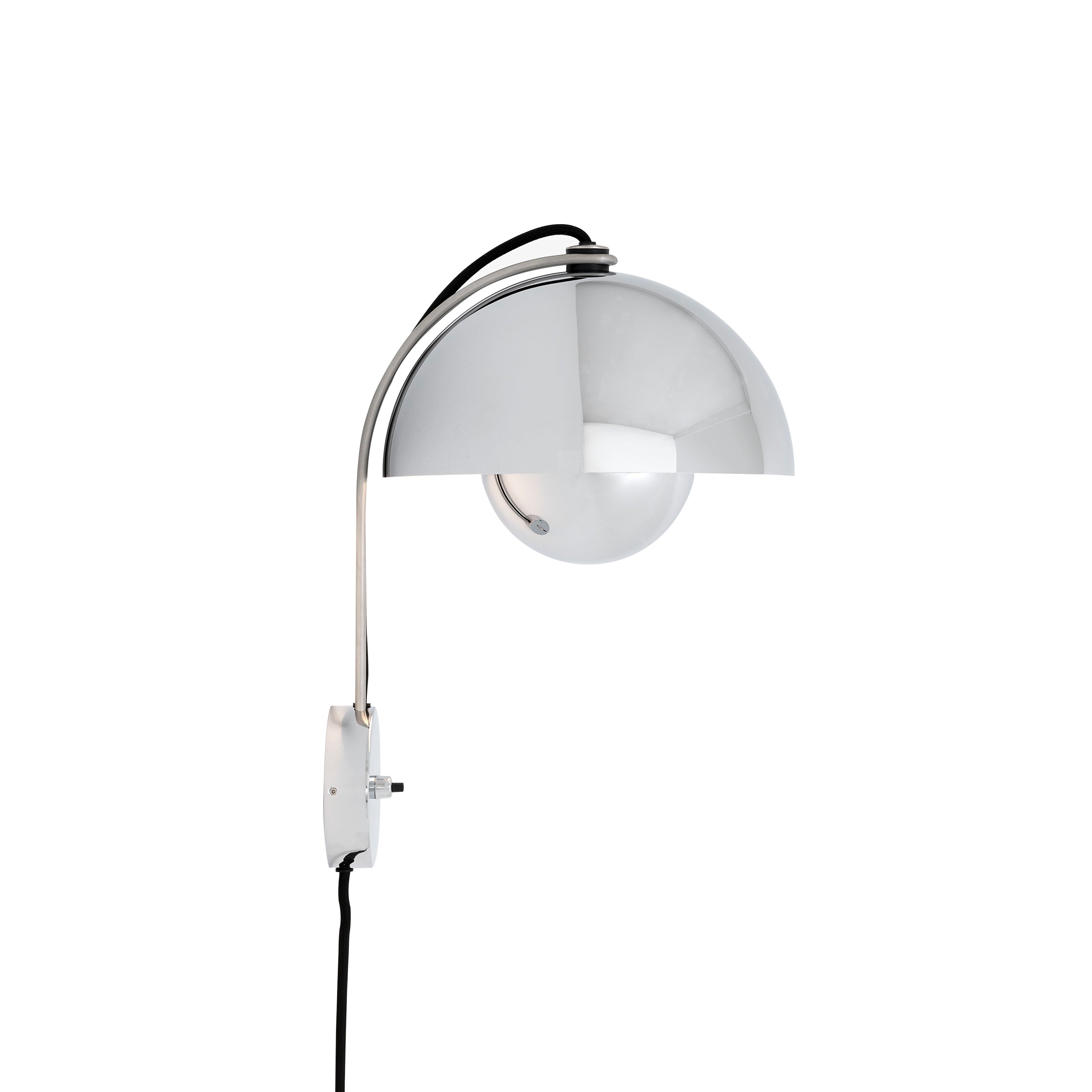 Flowerpot Wall Lamp VP8: Chrome-Plated