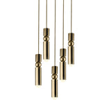 Fulcrum Chandelier: 5 Piece + Gold