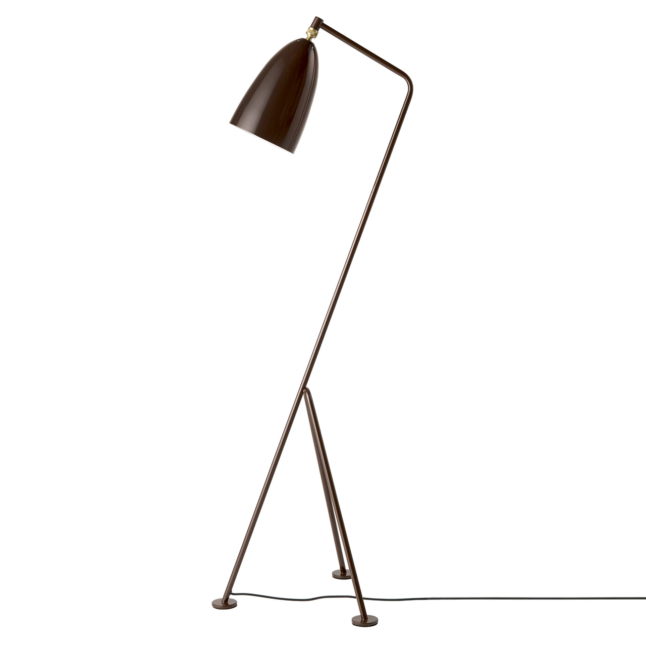 Gräshoppa Floor Lamp: Walnut Brown Glossy