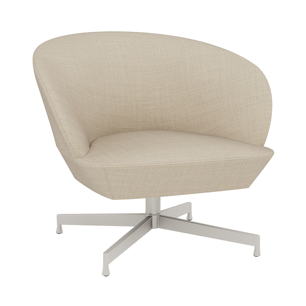 Oslo Lounge Chair: Swivel Base + Grey