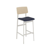 Loft Counter Stool: Upholstered + Grey + Oak