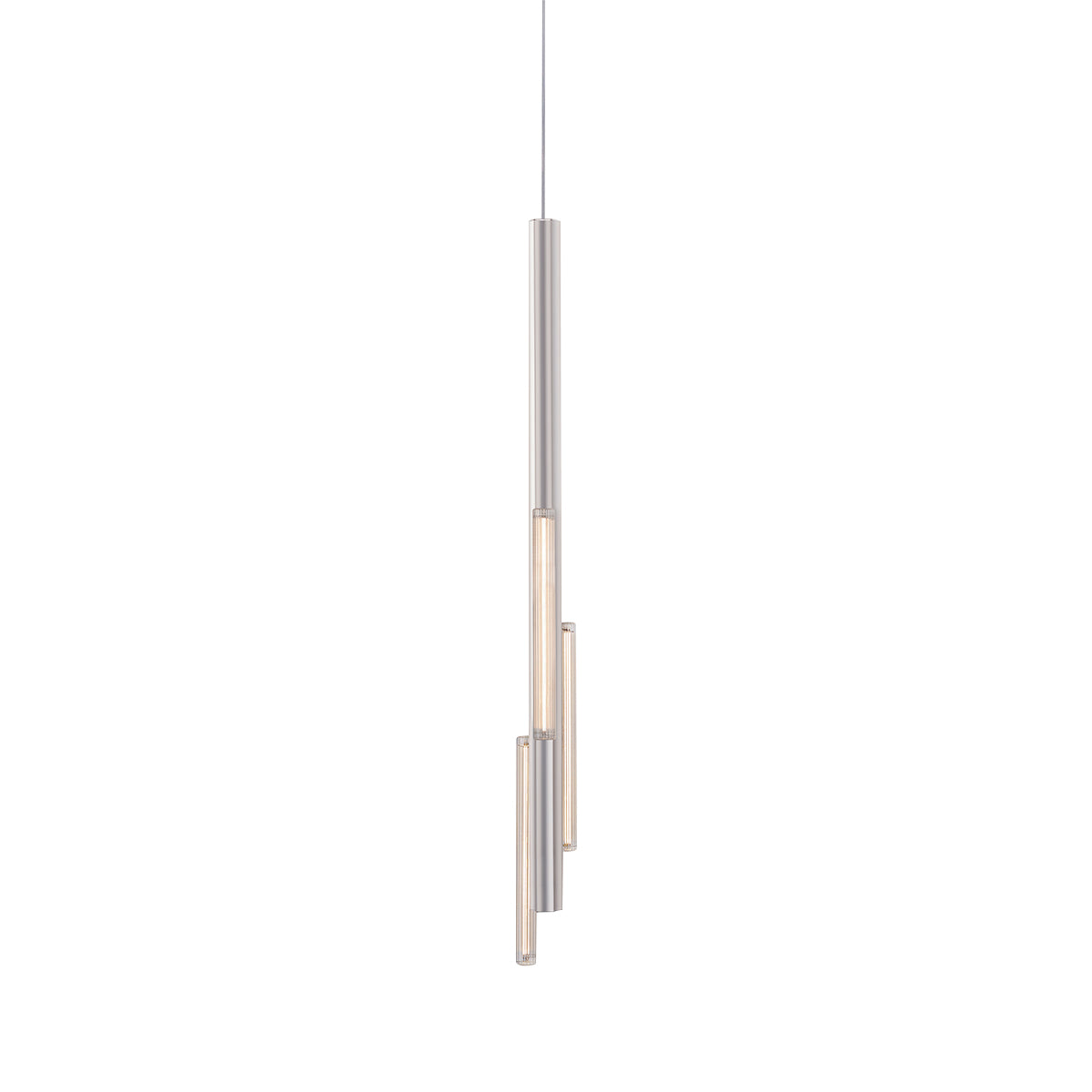 Hail Pendant Light: 3 + Long + Brushed Silver