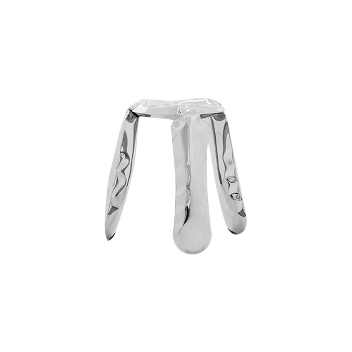 Ploppy Miniature Stool: Inox Polished Stainless Steel