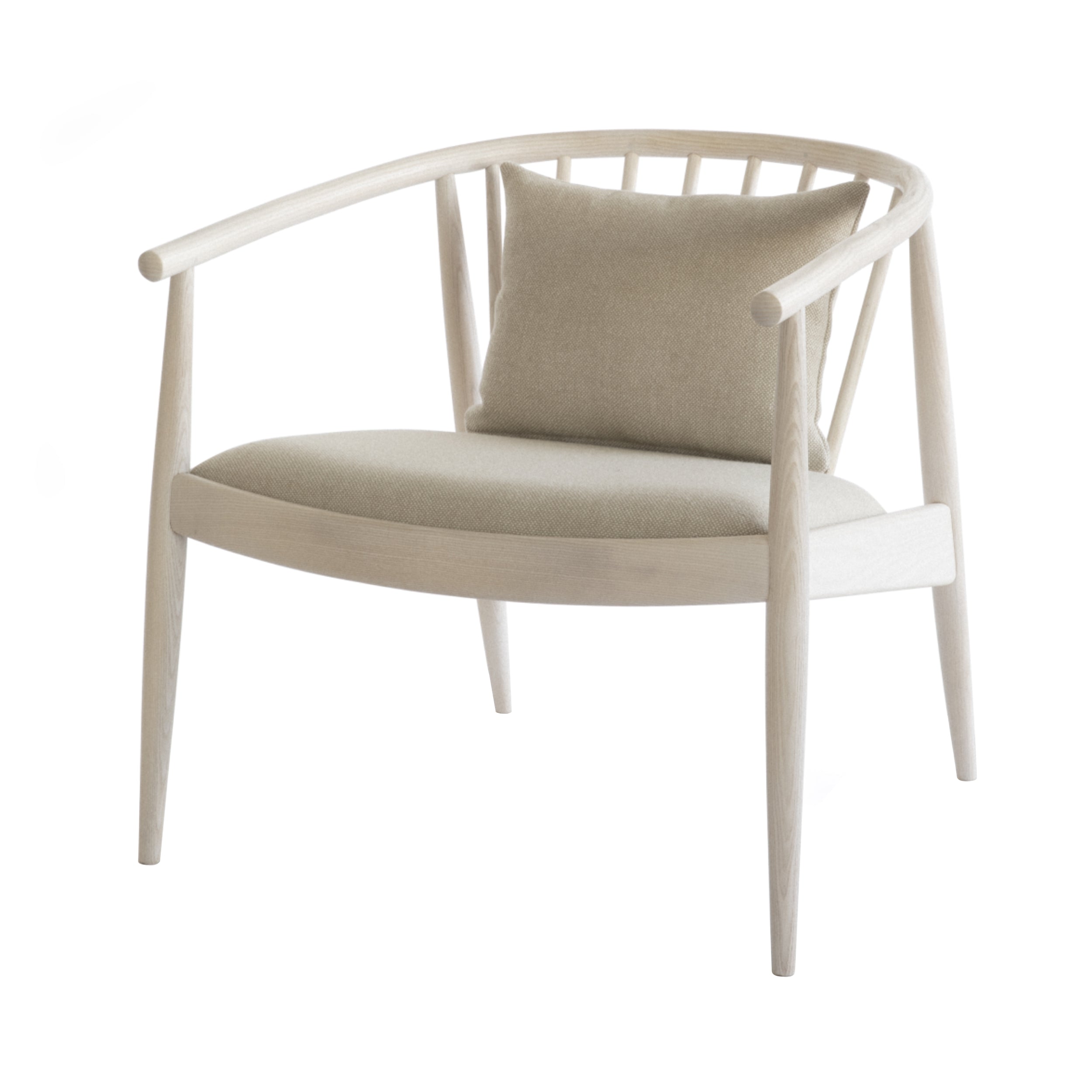 Reprise Chair: Upholstered + Natural Ash + With Back Cushion