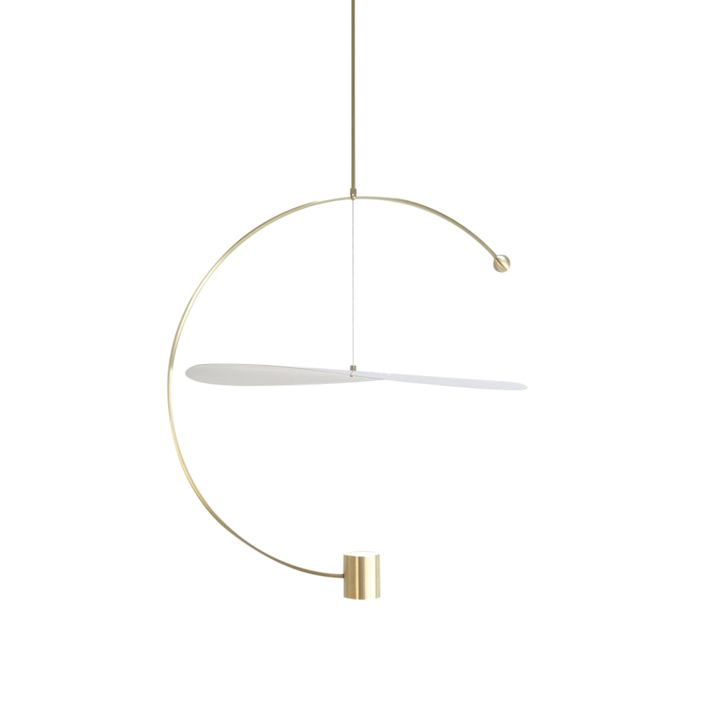 Float Round Pendant: Brass