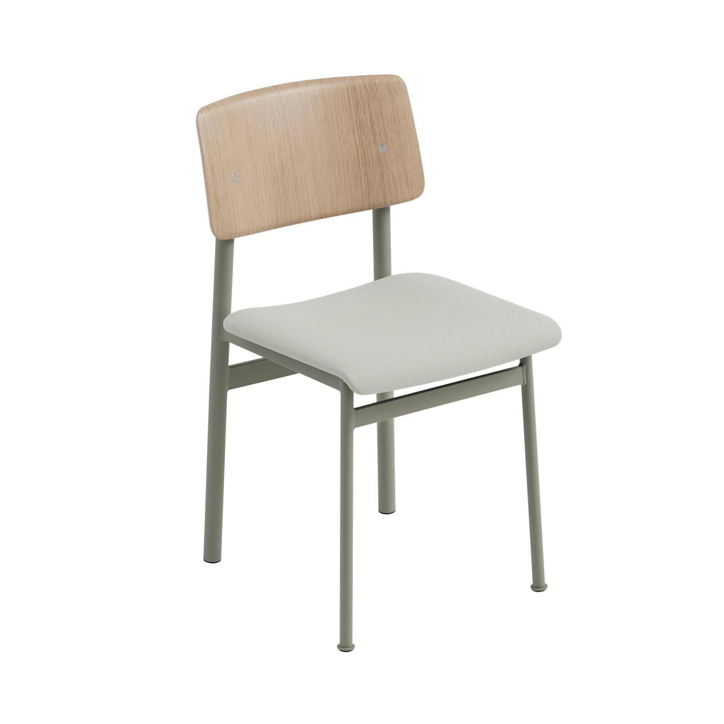 Loft Chair: Upholstered + Dusty Green + Oak