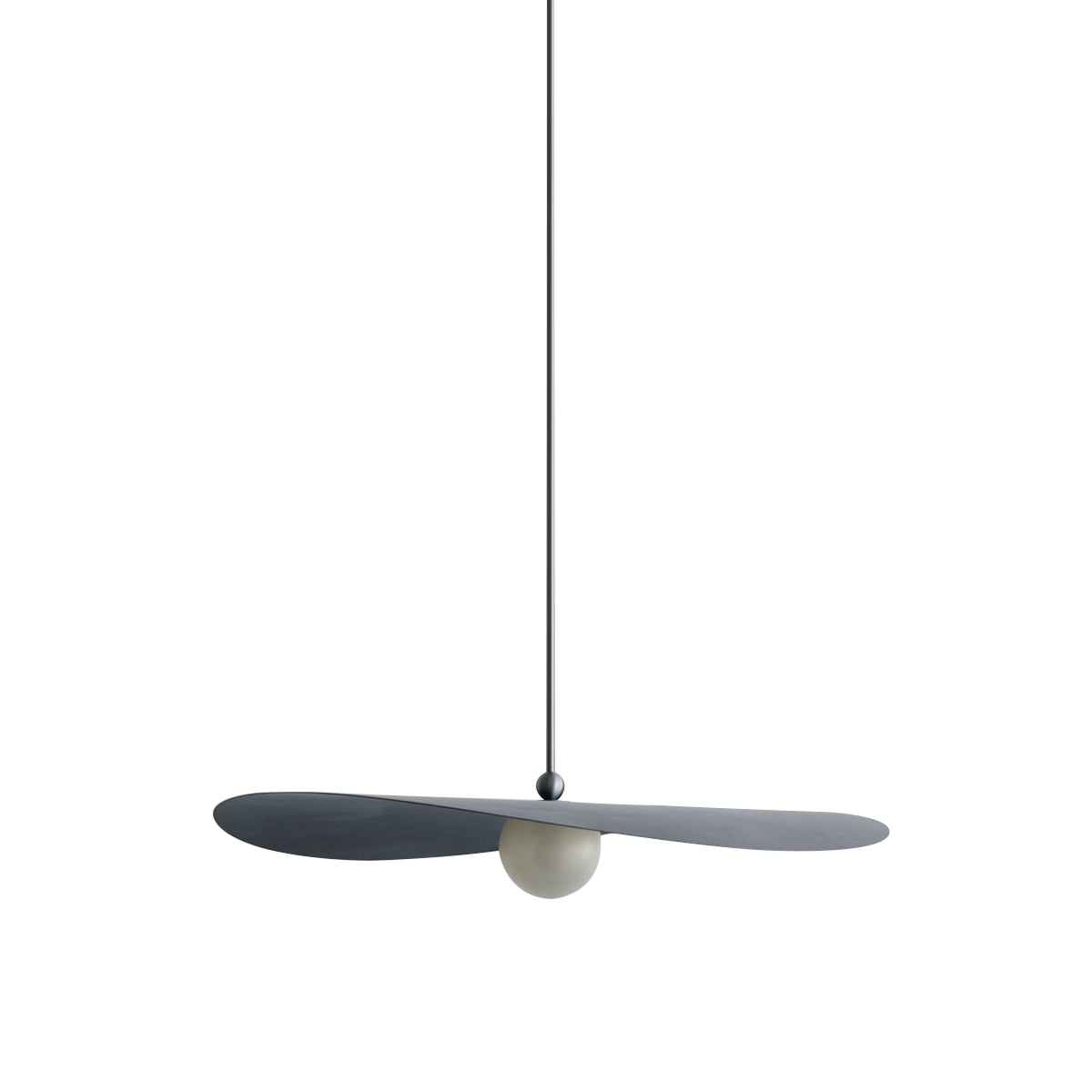 Myrna Pendant: Medium + Perforated Smoke + Cream Translucent + Blackened Brass