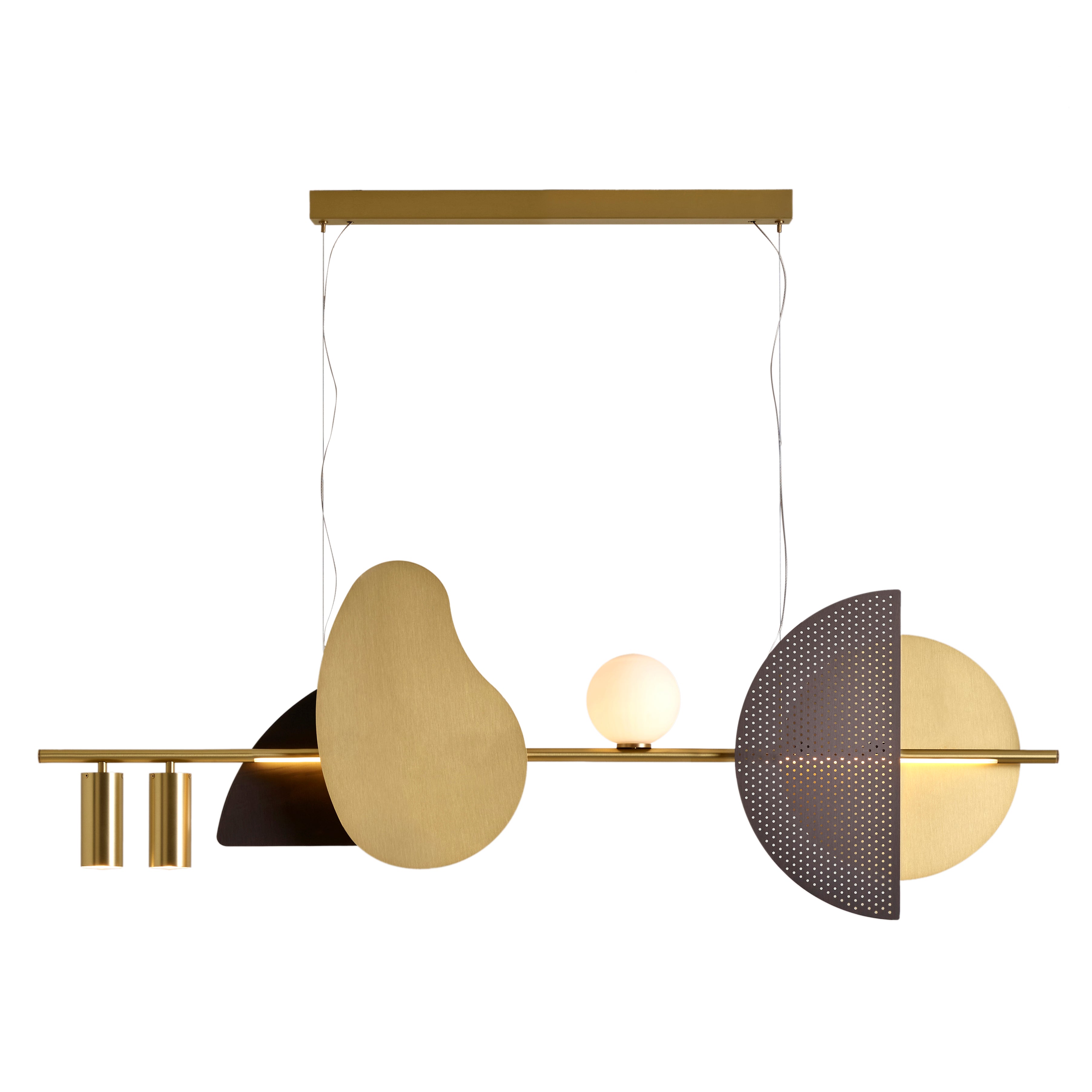 Nacho Pendant: Large + Satin Brass + Satin Brass + Satin Graphite