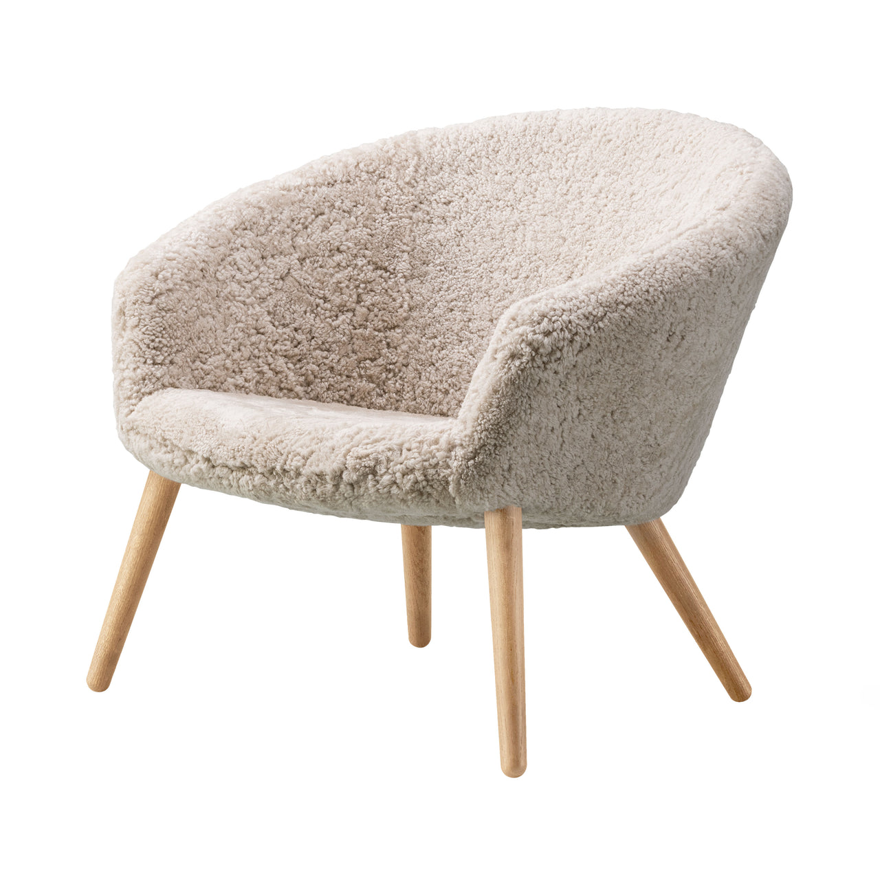 Ditzel Lounge Chair: Sheepskin + Oiled Oak