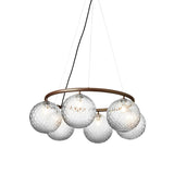 Miira 6 Circular Chandelier: Optic Clear + Dark Bronze