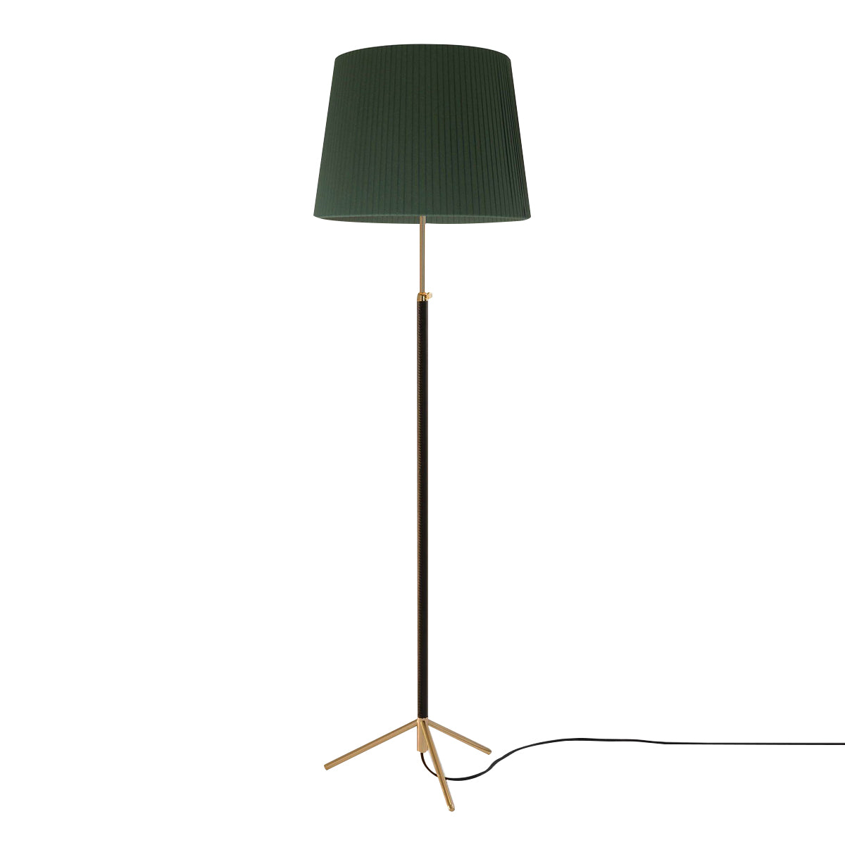 Pie de Salón Floor Lamp: G1 + Polished Brass + Green