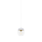 Acorn Pendant: White + Polished Brass + White (Plug-in)