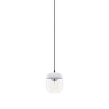 Acorn Pendant: White + Polished Steel + Black (Plug-in)