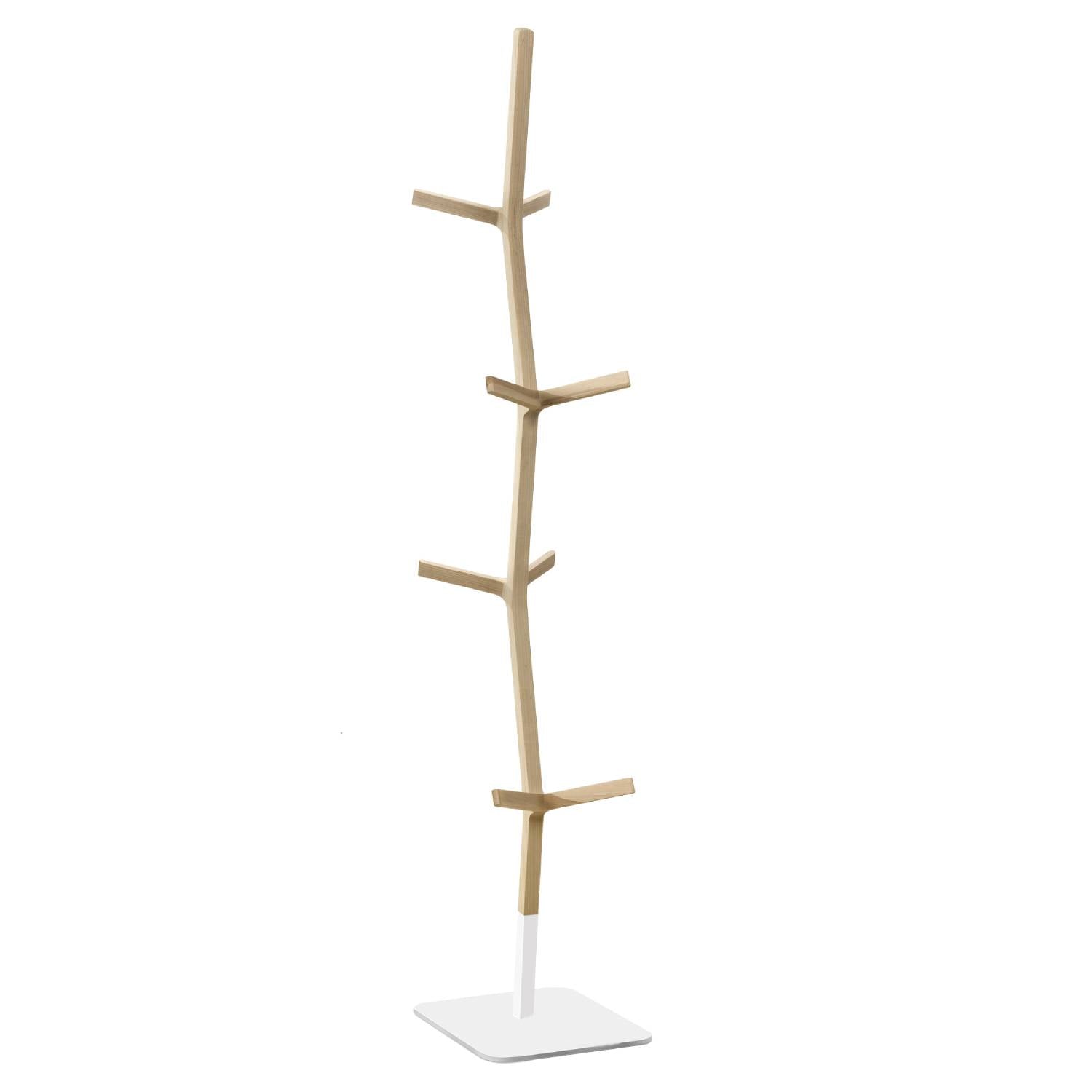 Nara Coat Stand: Lacquered Oak + White