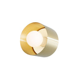 Spun Wall/Ceiling Sconce: Brass + Matte White