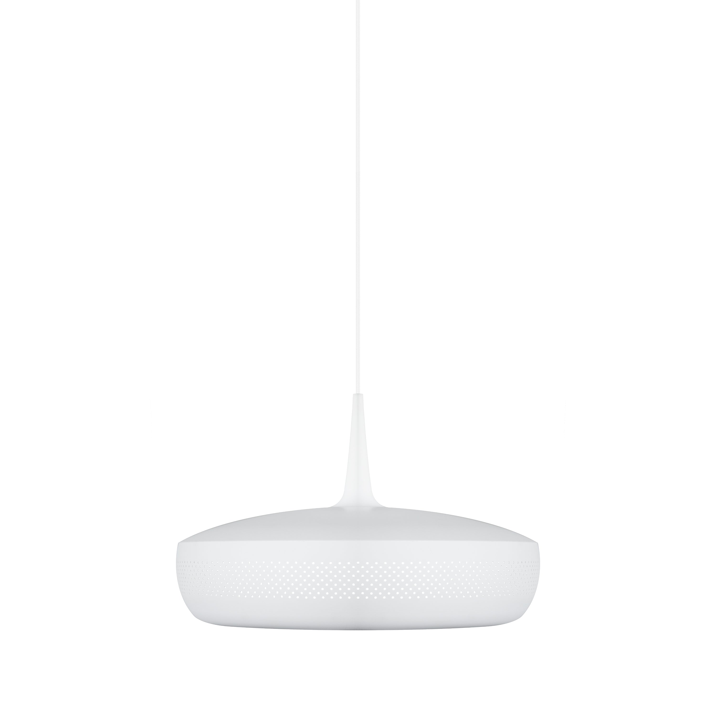 Clava Dine Pendant: Matt White + White + Plug-in