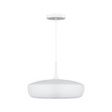 Clava Dine Pendant: Matt White + White + Canopy