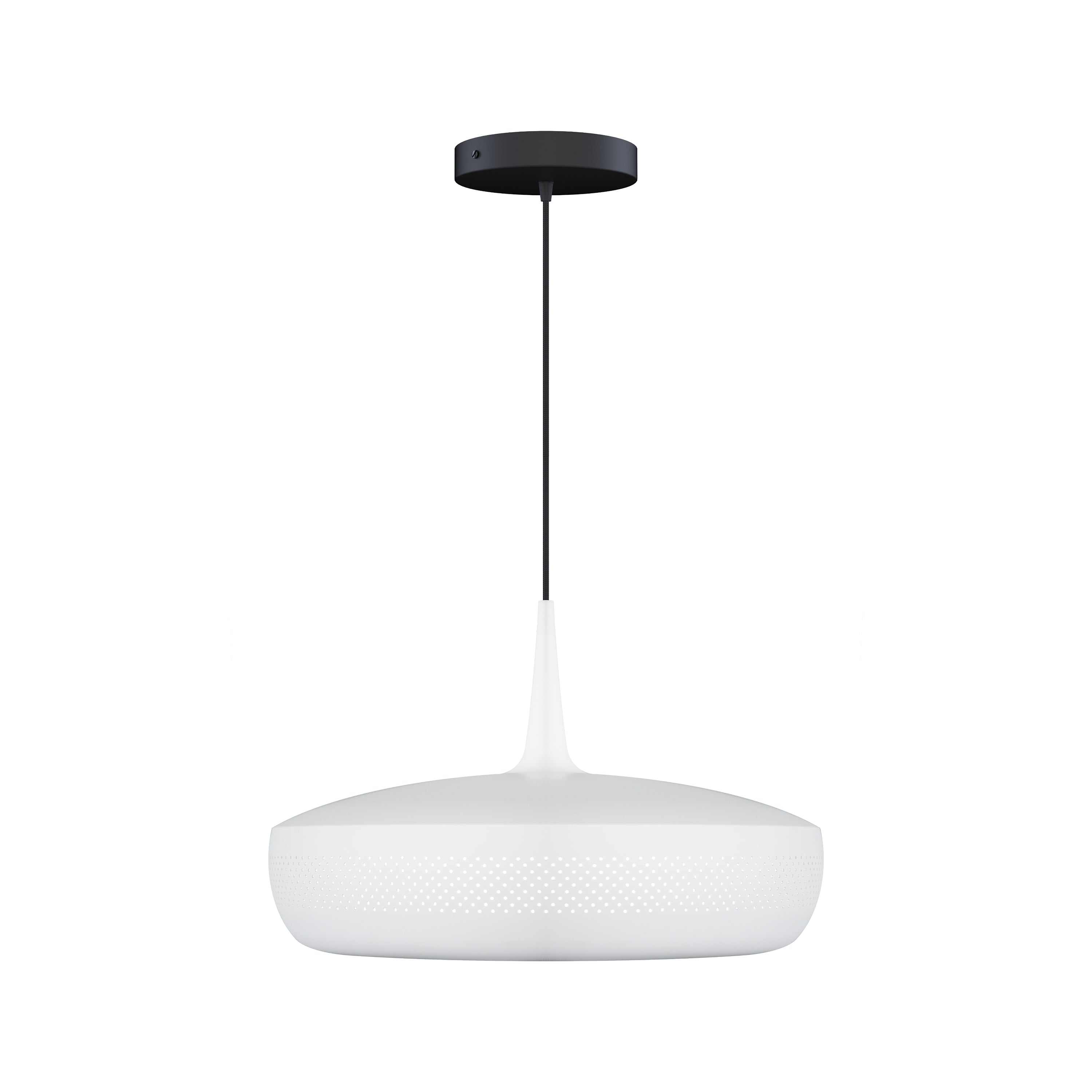 Clava Dine Pendant: Matt White + Black + Canopy