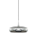 Clava Dine Pendant: Polished Steel + Black + Plug-in