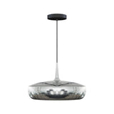 Clava Dine Pendant: Polished Steel + Black + Canopy