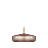 Clava Dine Pendant: Brushed Copper + White + Plug-in