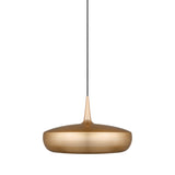 Clava Dine Pendant: Brushed Brass + Black + Plug-in