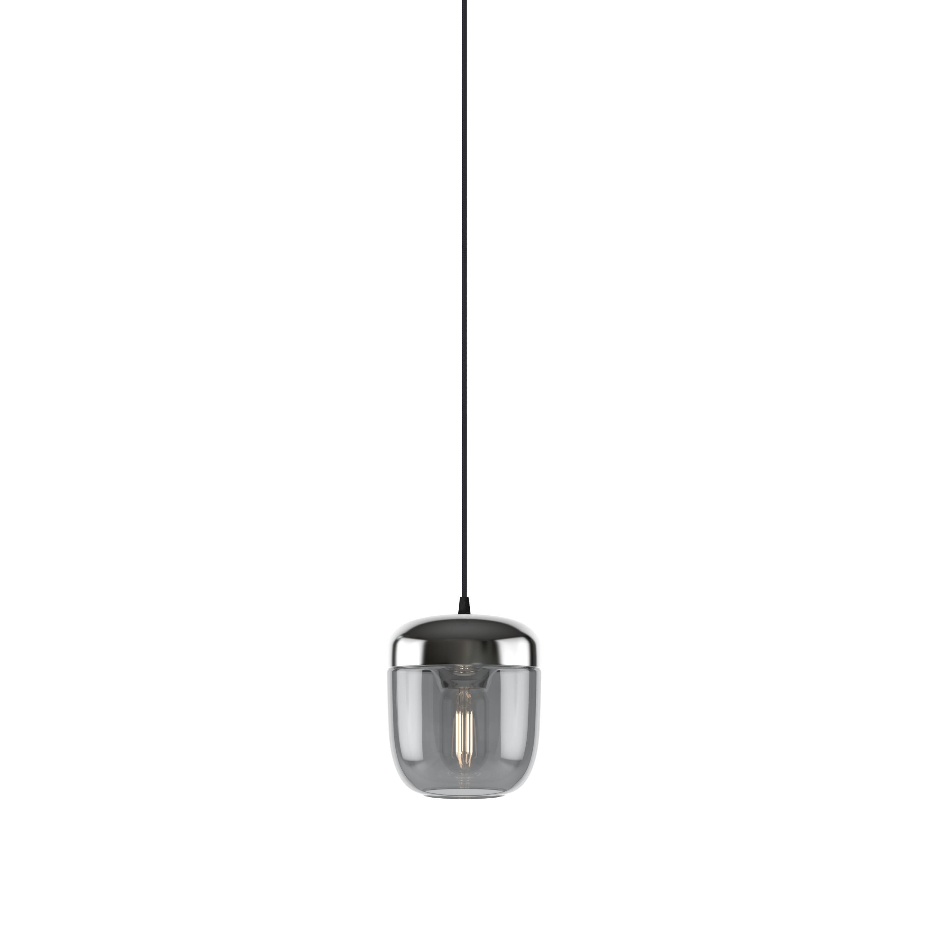 Acorn Pendant: Smoked Steel + Black (Plug-in)