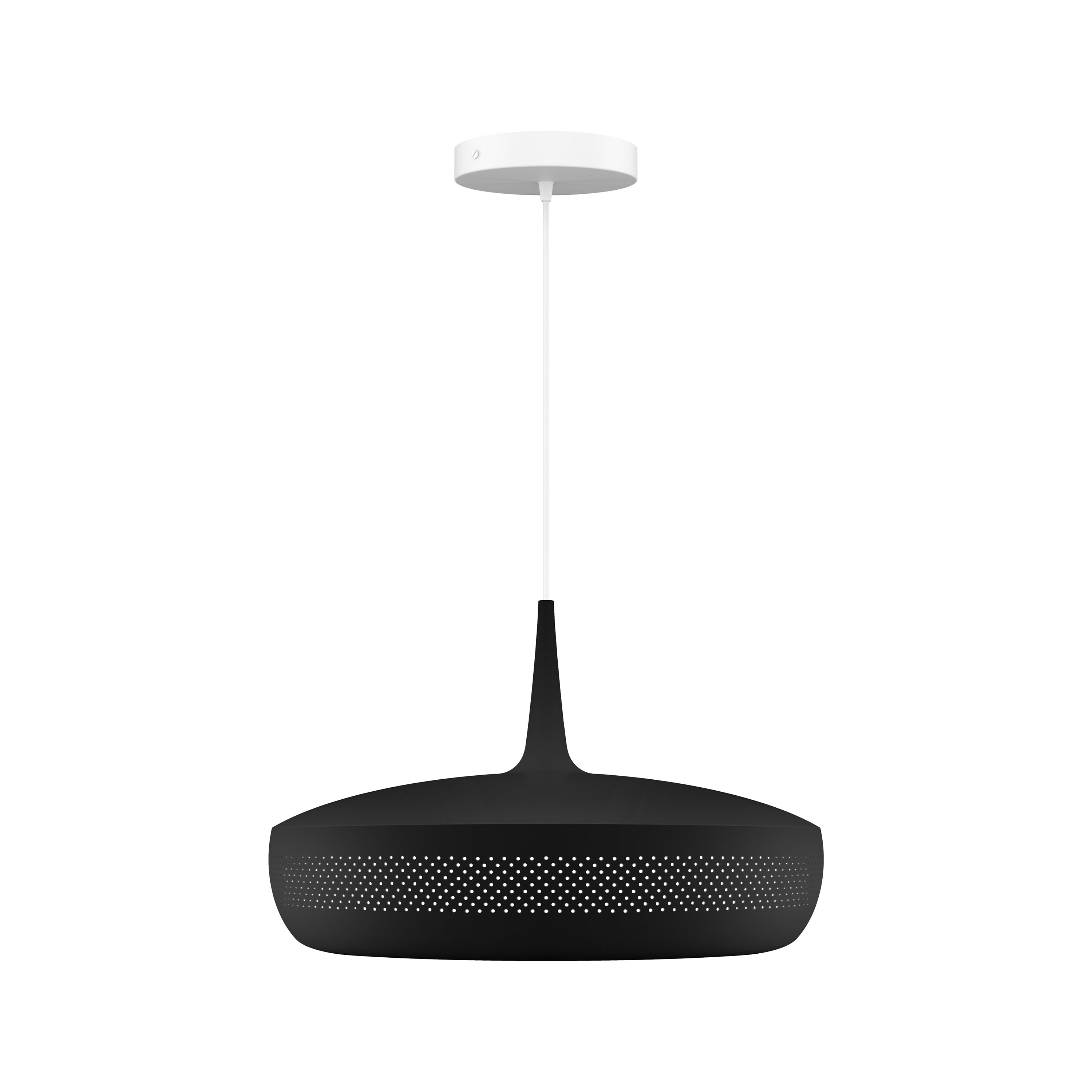 Clava Dine Pendant: Black + White + Canopy