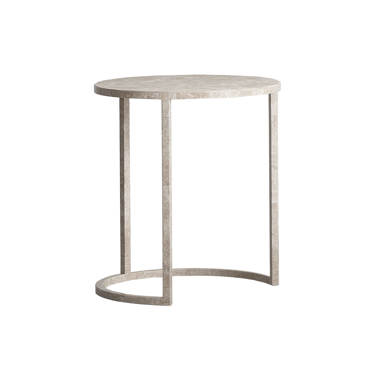 BK Side Table: Round + Light Emperador + Small - 17.7