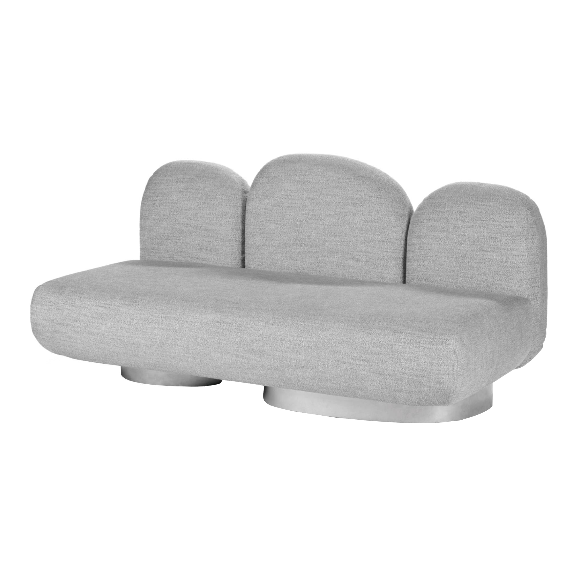 Assemble 2 Seat Sofa: Gijon Grey + Without Armrest