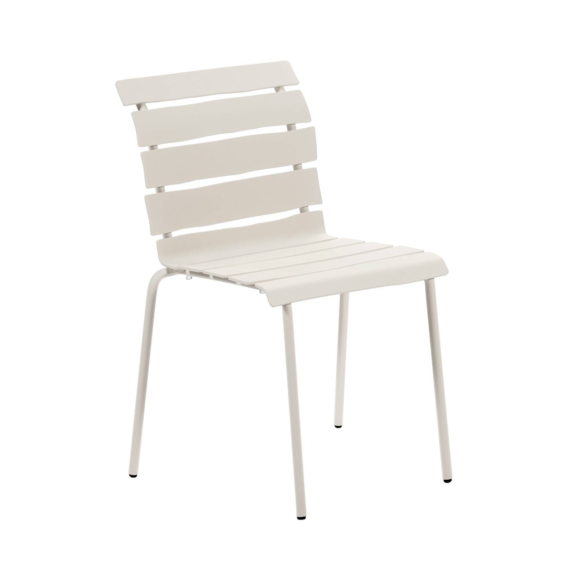 Aligned Outdoor Stacking Chair: White + Without Arm