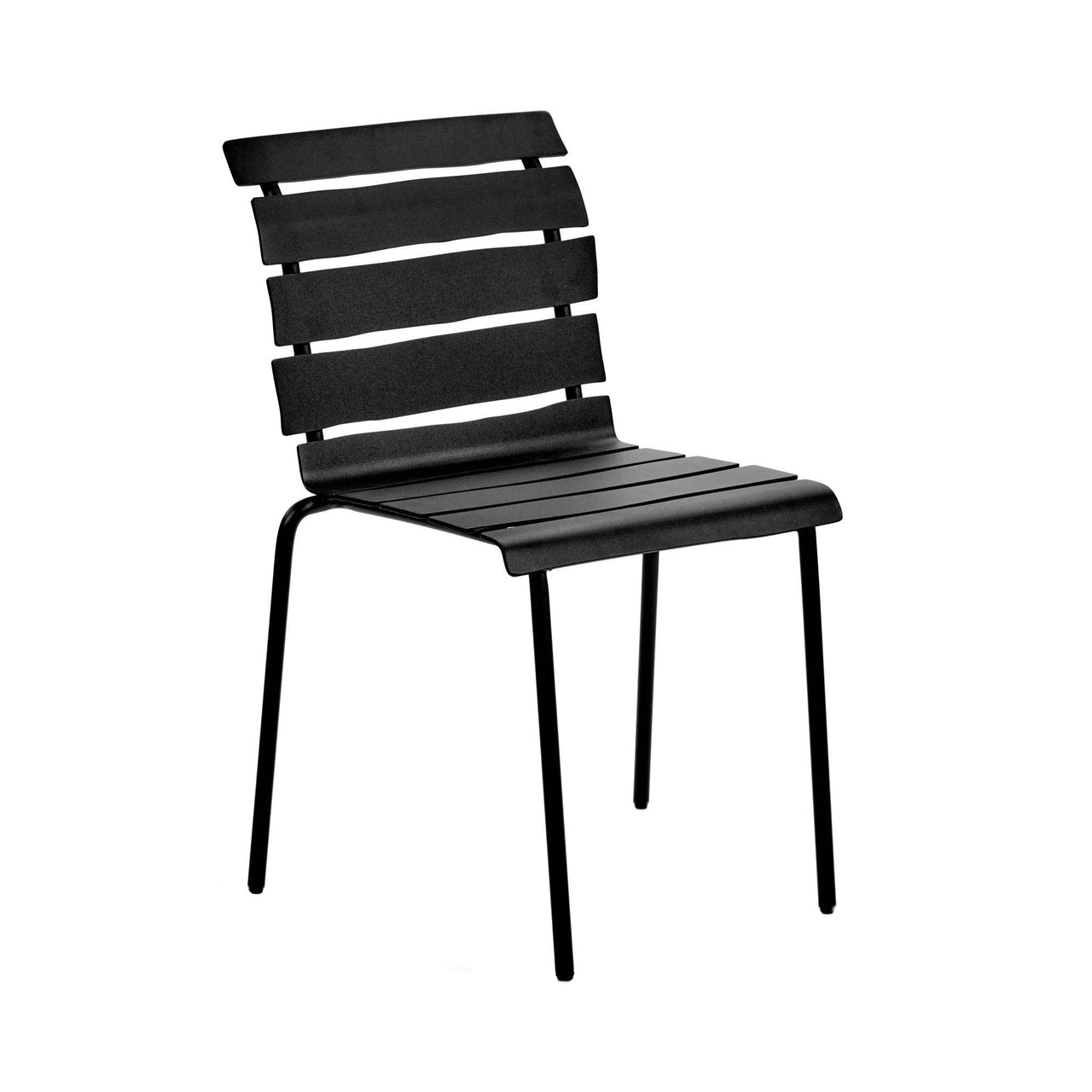 Aligned Outdoor Stacking Chair: Black + Without Arm