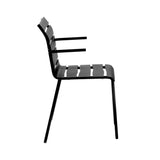 Aligned Outdoor Stacking Chair: Black + With Arm