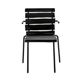 Aligned Outdoor Stacking Chair: Black + With Arm