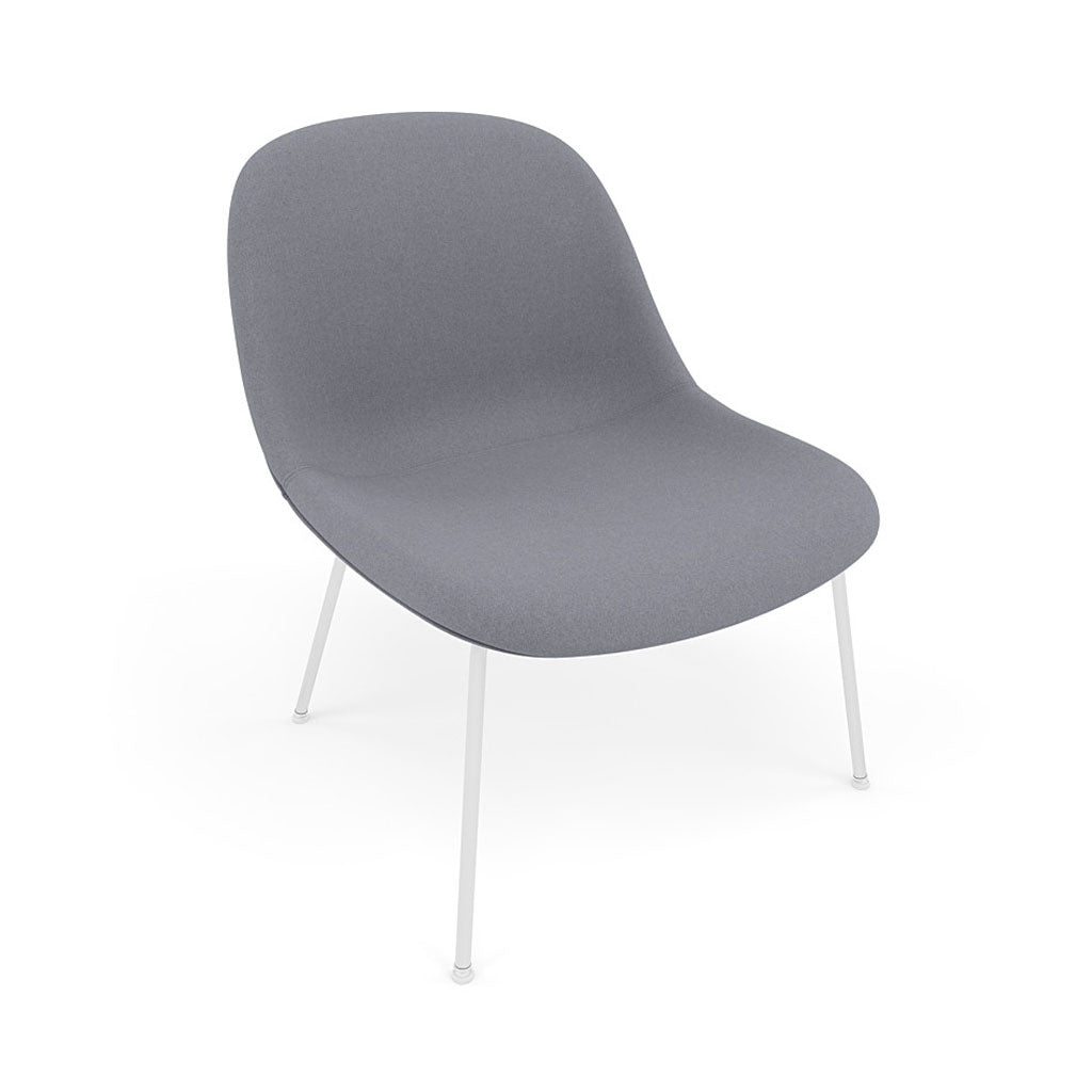 Fiber Lounge Chair: Tube Base + Upholstered + White