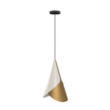 Cornet Pendant: White + Brass + Black + Canopy