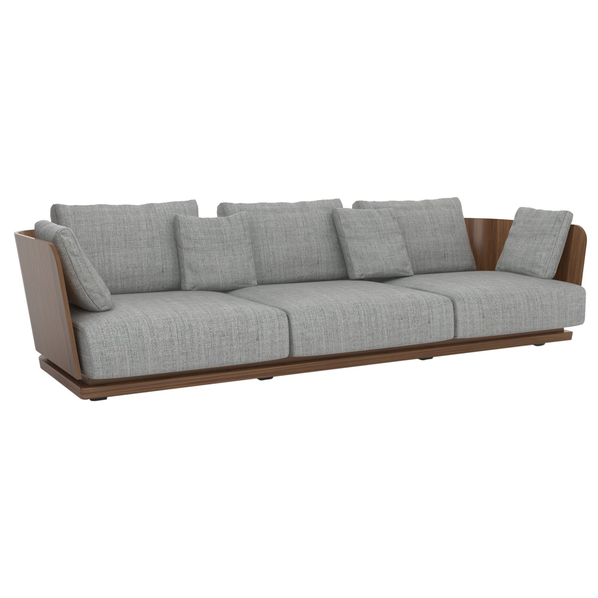 Amor Cortese Sofa: 3 Seater + Walnut Stained Walnut