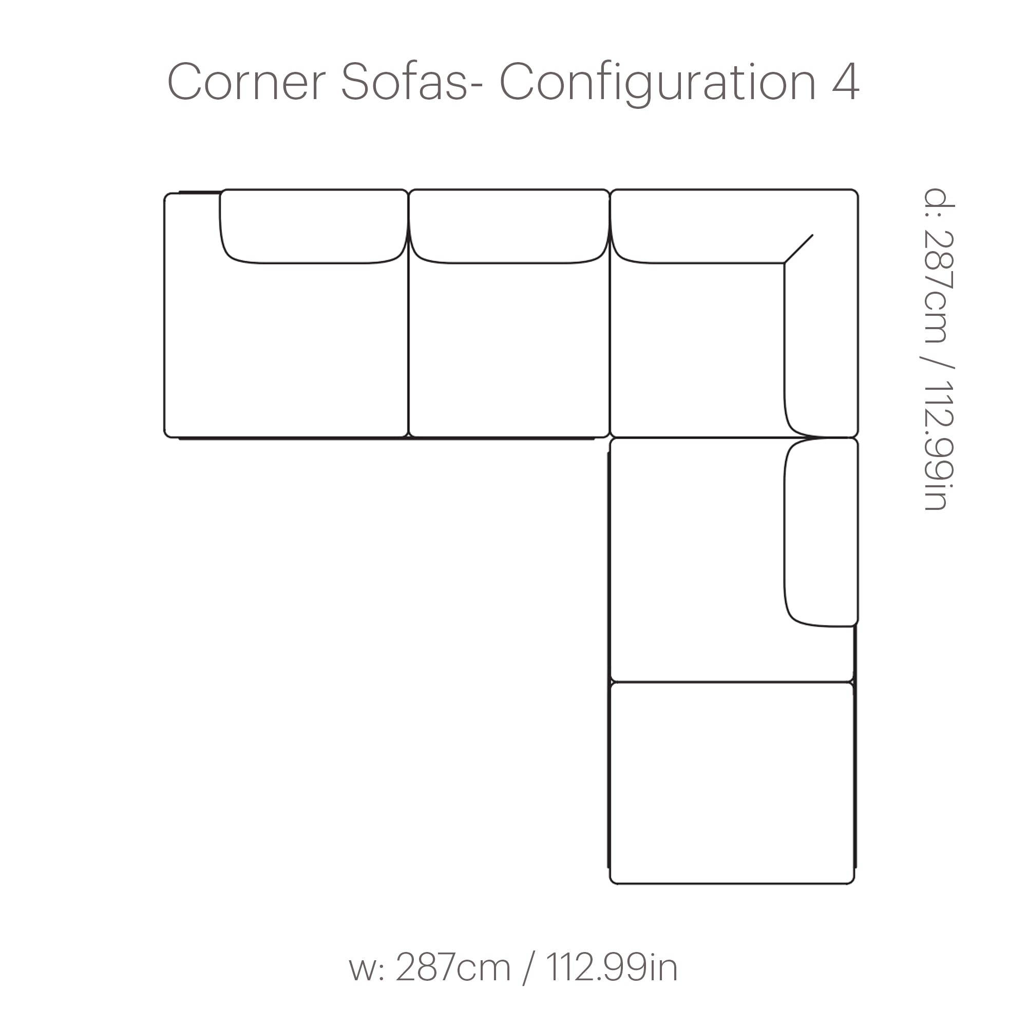 In Situ Modular Sofa: Corner + Configuration 4