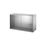 String System: Display Cabinet with Glass Doors + Grey