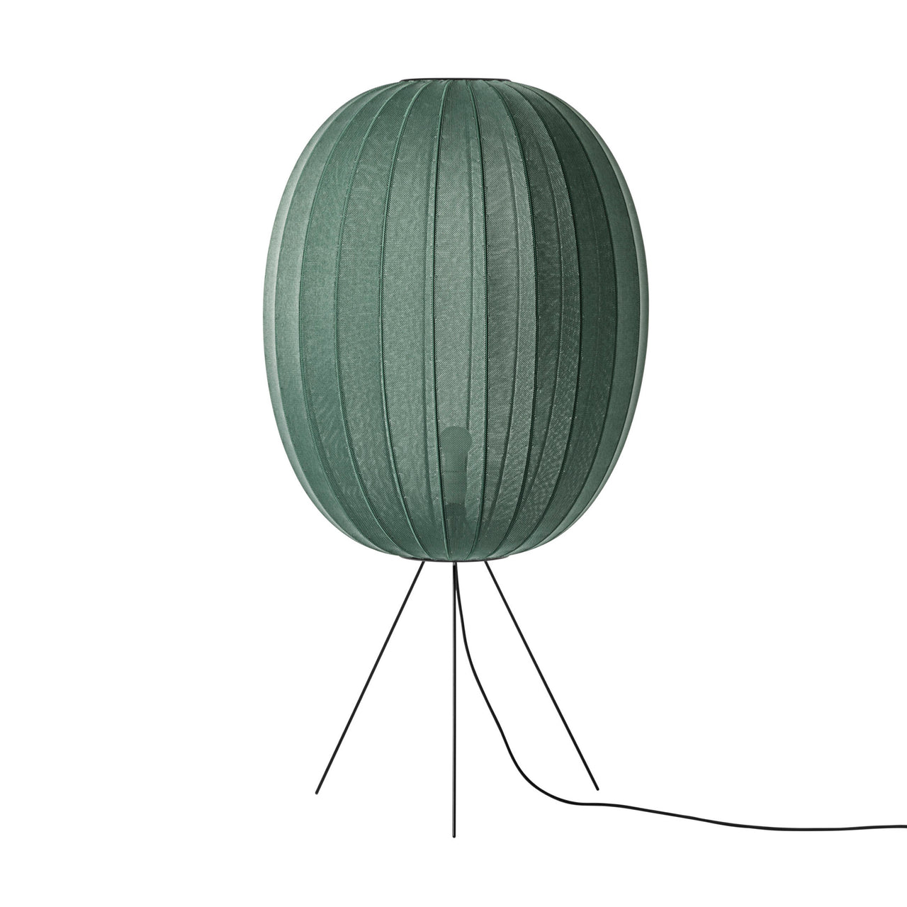 Knit-Wit Floor Lamp: High Oval + Medium + Tweed Green